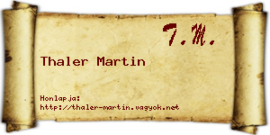 Thaler Martin névjegykártya